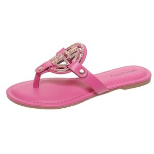 Pierre Dumas Pink Jeweled Thong Sandal